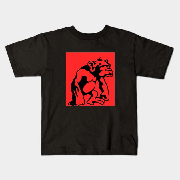 Bored monkey Kids T-Shirt by Times6ix